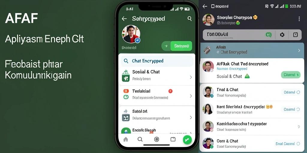Antarmuka aplikasi AFAF yang modern dan intuitif untuk komunikasi yang aman.