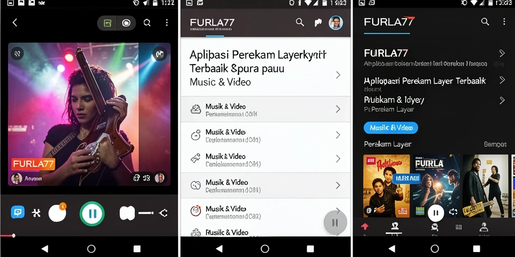 Tampilan antarmuka FURLA77 saat merekam layar dengan fitur lengkap.