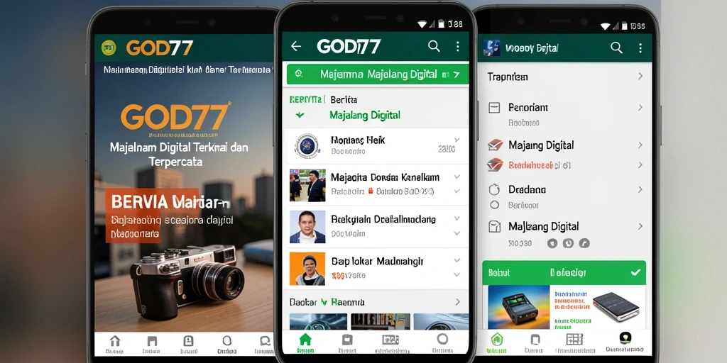 Tampilan antarmuka aplikasi Majalah Digital GOD77 yang menarik dan informatif.