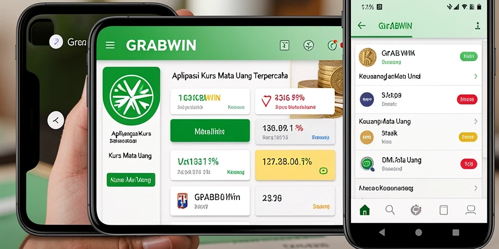 Tampilan antarmuka aplikasi GRABWIN untuk kurs mata uang.