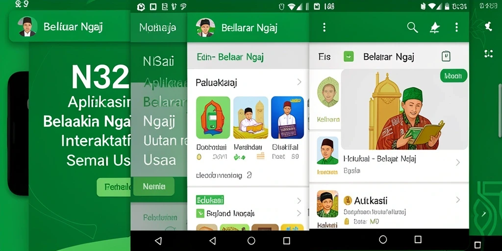 Antarmuka N32 yang intuitif untuk belajar Ngaji secara efektif.