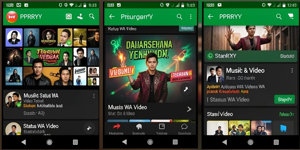 Tampilan antarmuka PPRRYY yang menarik untuk status WA Video.