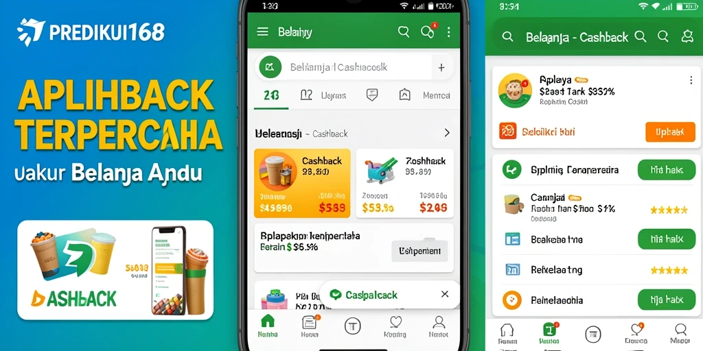 Antarmuka aplikasi PREDIKSI168 yang memudahkan pengguna untuk berbelanja dan mendapatkan Cashback.