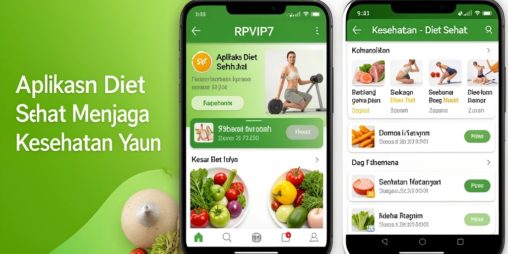 Antarmuka pengguna RPVIP7 yang sederhana dan menarik untuk diet sehat.